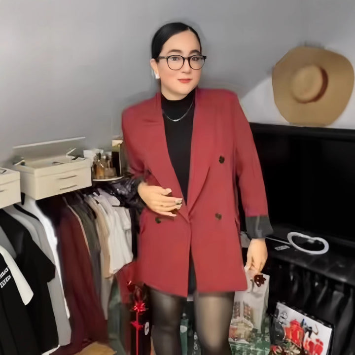 Damen Oversized Blazer mit doppelter Knopfreihe und lässigem Schnitt Drune