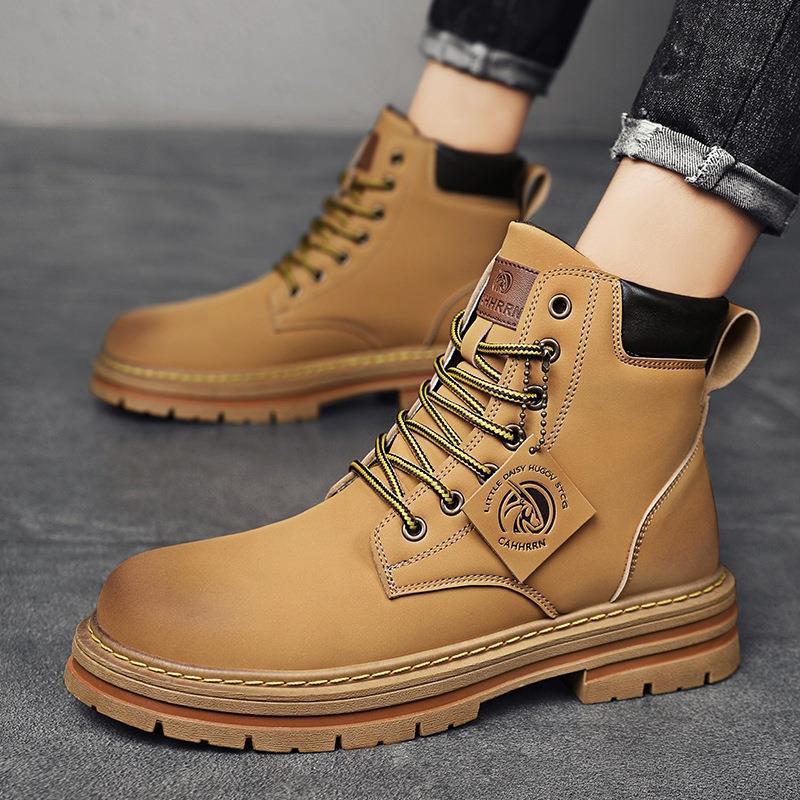 Damen Lederstiefeletten mit robustem Profil und Schnürung Drune