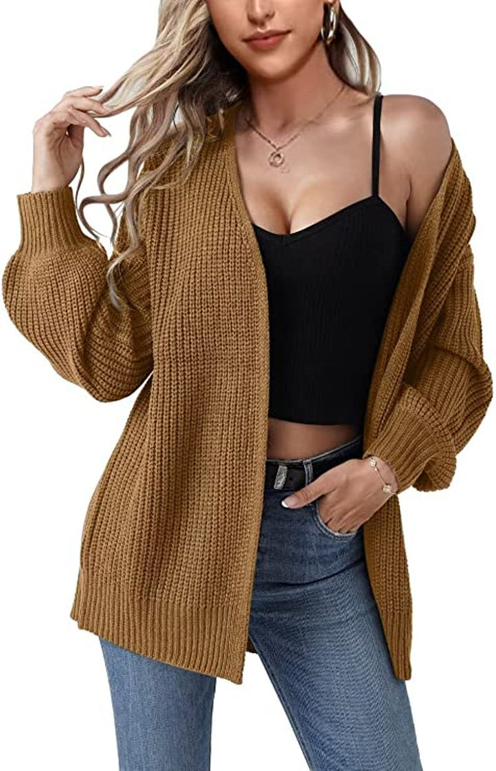 Damen Grobstrick-Cardigan mit lässigem Schnitt und großen Knöpfen Drune