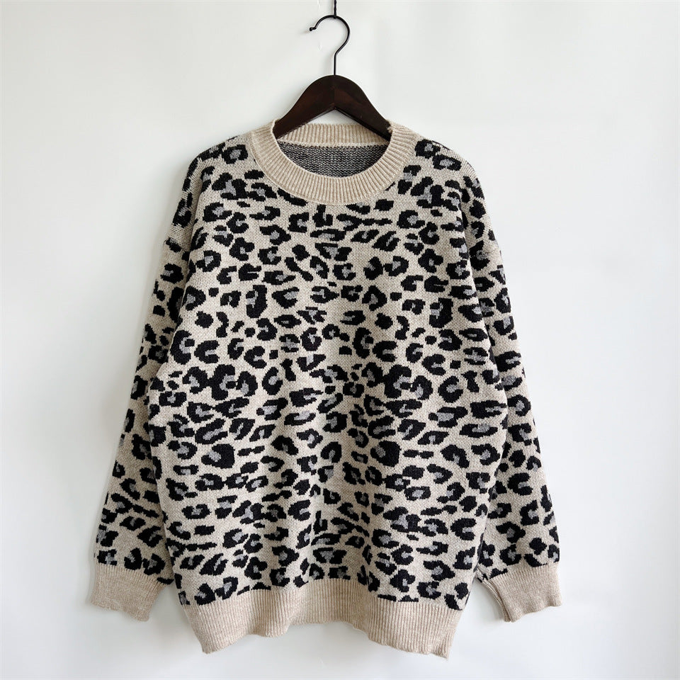 Damen legerer Pullover mit tierischem Muster Drune