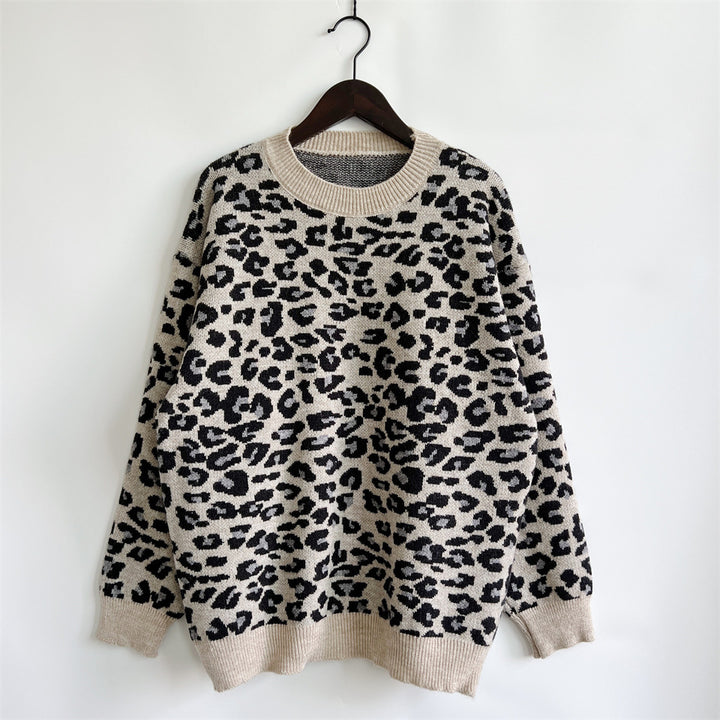 Damen legerer Pullover mit tierischem Muster Drune