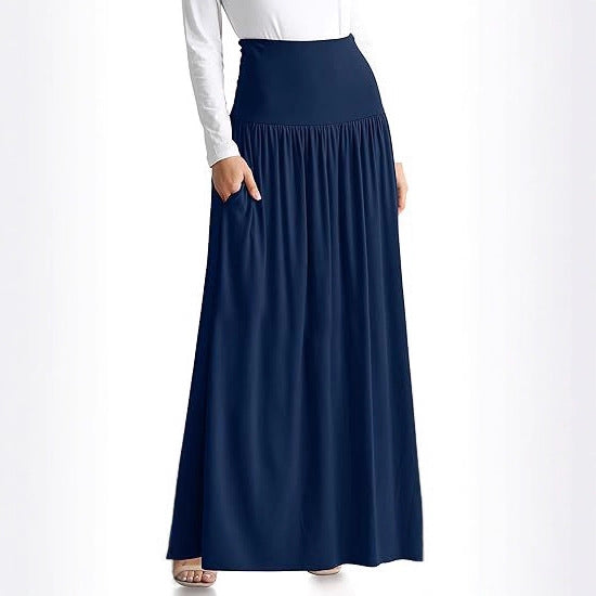 Damen Maxi-Rock mit elastischem Bund und Taschen Drune