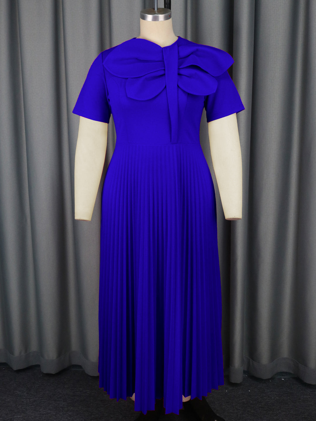 Damen Elegantes Midikleid mit voluminösem Schleifenakzent Drune