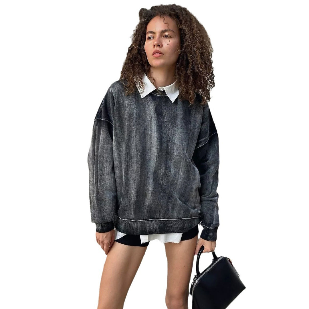 Damen Lässiger Oversized Pullover mit modischen Akzenten und strukturiertem Stoff Drune
