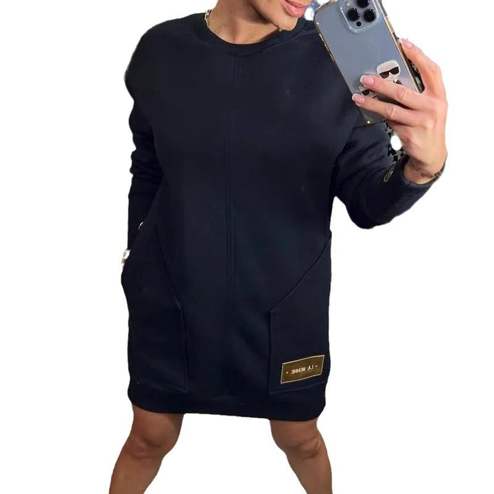 Damen Sweatshirtkleid mit praktischen Seitentaschen und modernem Design Drune
