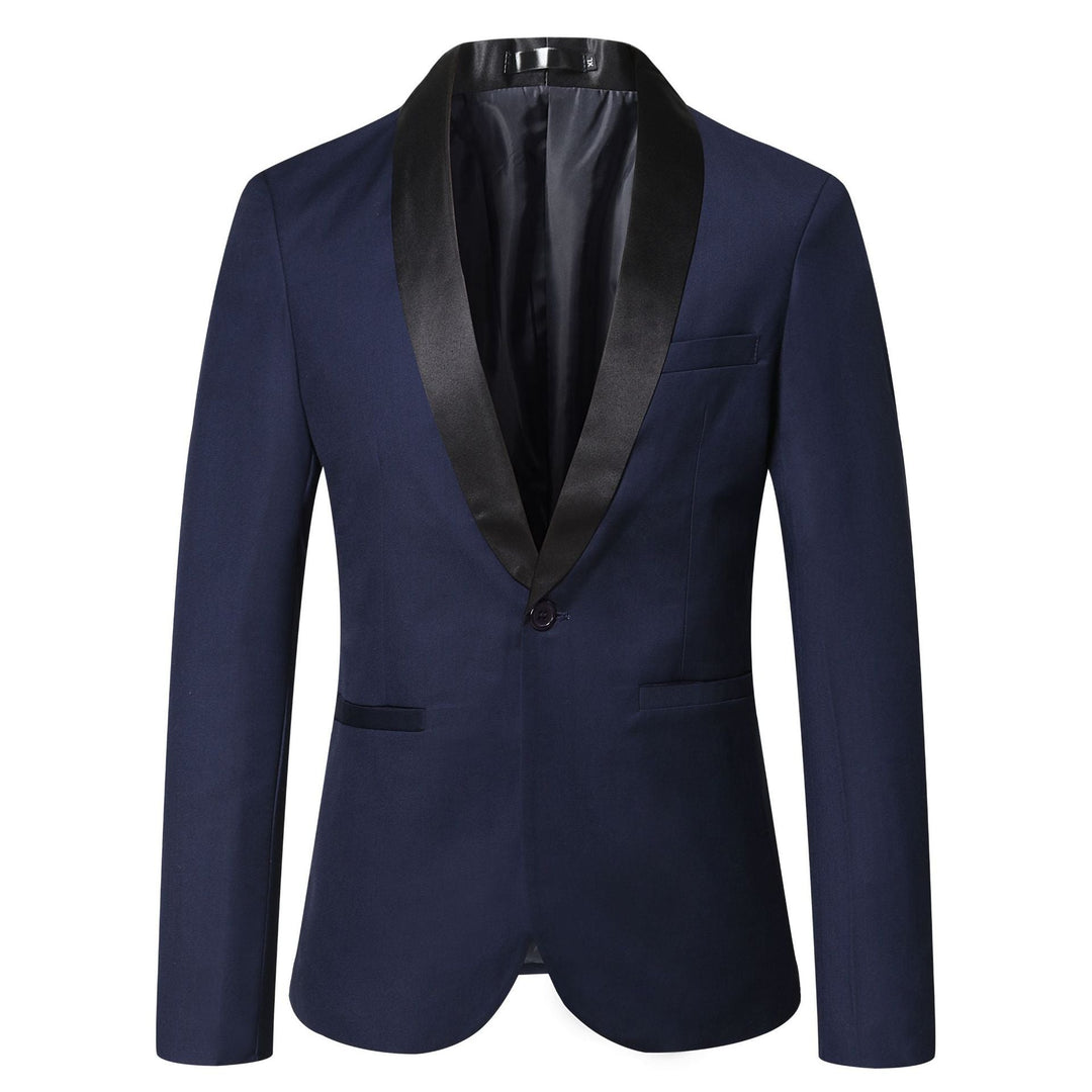 Herren eleganter Smoking-Blazer mit schickem Satinrevers Drune