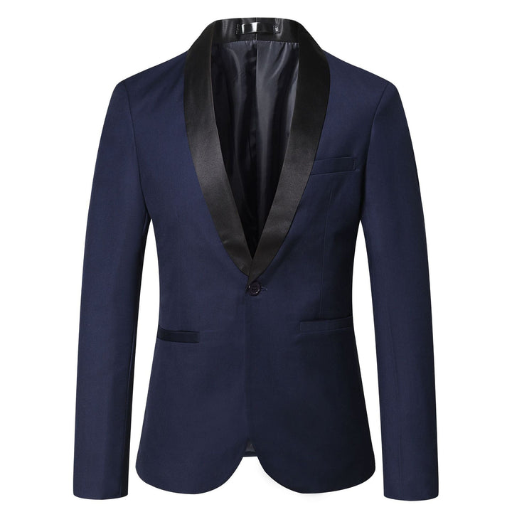Herren eleganter Smoking-Blazer mit schickem Satinrevers Drune