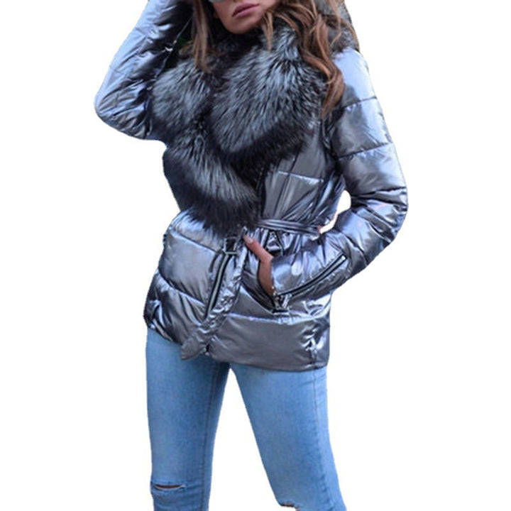 Damen Steppjacke mit abnehmbarem Kunstfellkragen und tailliertem Design Drune