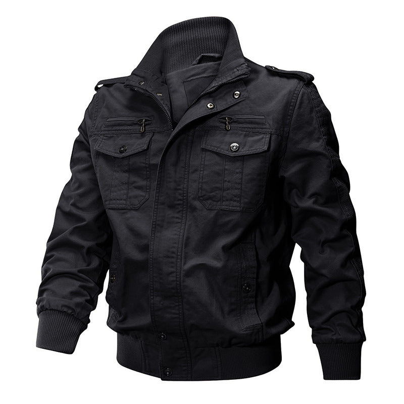 Herren nan robuste Field-Bomberjacke mit Reißverschluss, Schulterklappen und mehreren funktionalen Taschen Drune