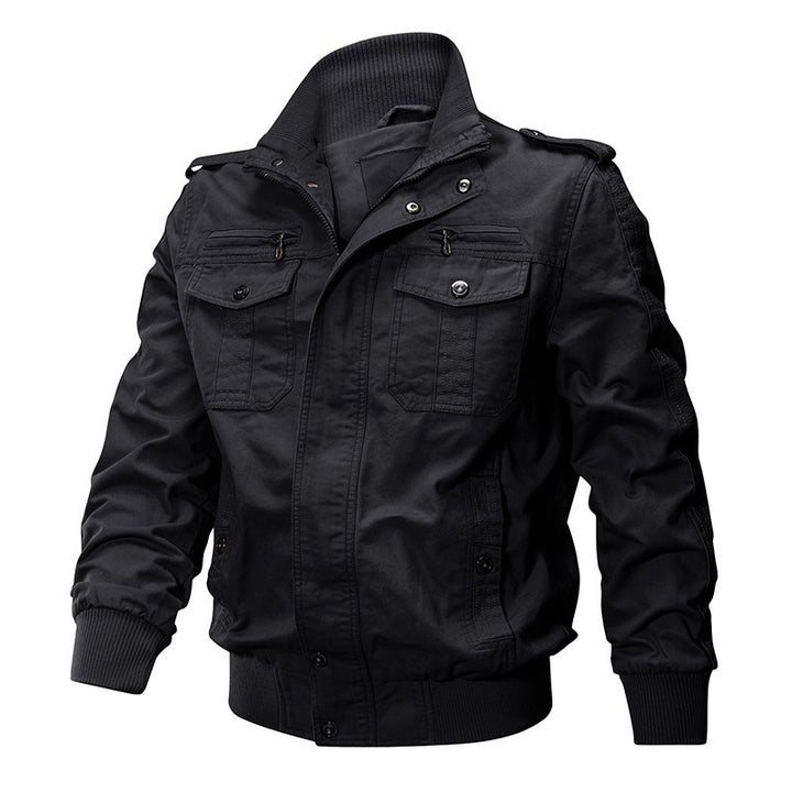 Herren nan robuste Field-Bomberjacke mit Reißverschluss, Schulterklappen und mehreren funktionalen Taschen Drune