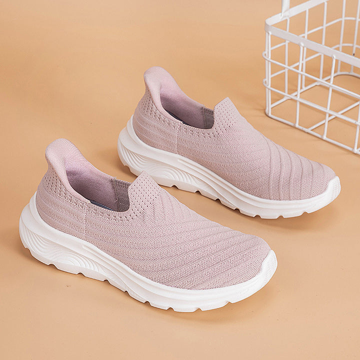 Damen nan elastische Strick-Slipper mit dämpfender Laufsohle Drune