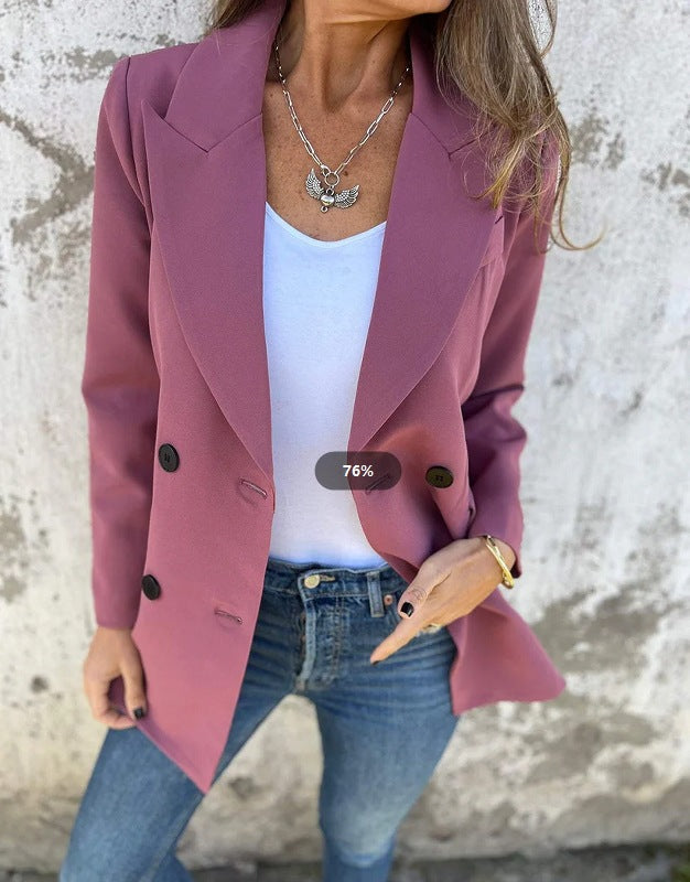 Damen eleganter Blazer mit doppelter Knopfleiste und stylischem Schnitt Drune