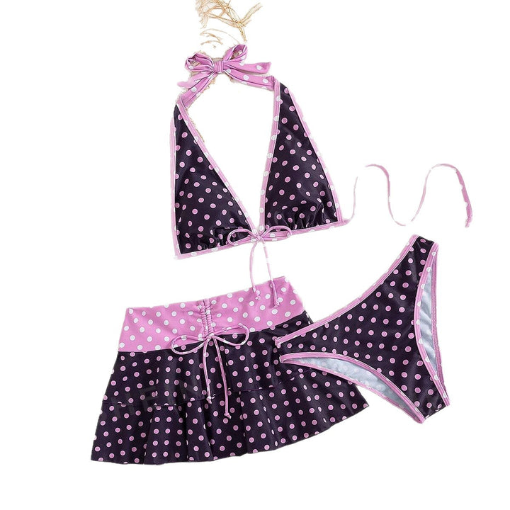 Damen Bikini-Set mit verspieltem Punktedesign und figurfreundlichem Rock Drune