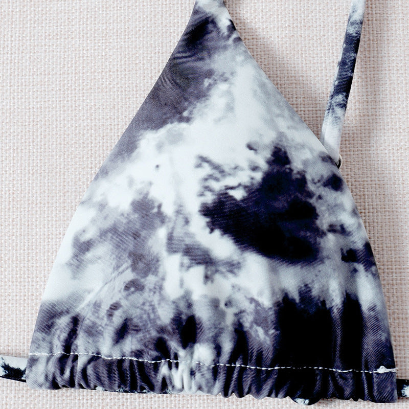 Damen Triangel-Bikini mit verstellbaren Trägern und Raffungen Drune