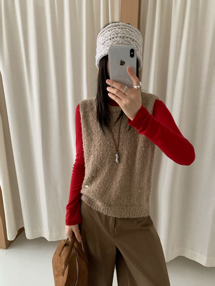 Damen Strickweste mit weichem, flauschigem Material und modernem Schnitt Drune