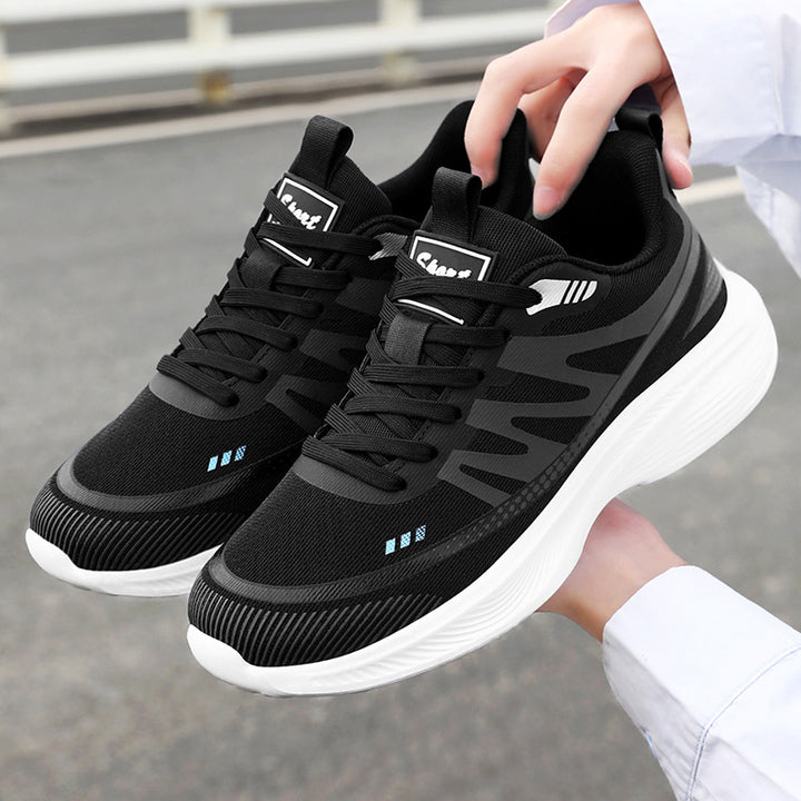 Herren nan leichte atmungsaktive Laufsneaker mit nahtlosem Strickobermaterial, gepolstertem Fersenkragen und reaktiver EVA-Dämpfung Drune