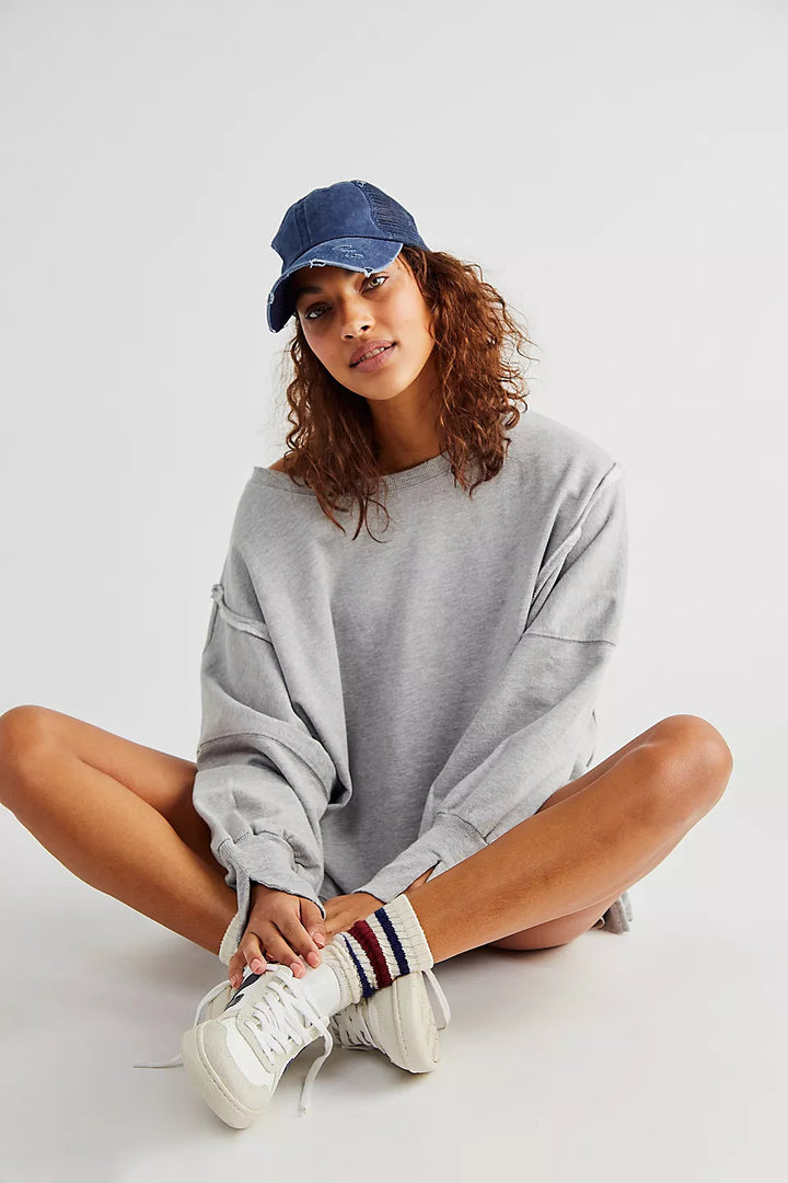 Damen lässiger Oversized Sweatshirt Drune