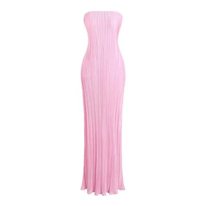 Damen figurbetontes Strapless-Kleid mit floralen Elementen Drune