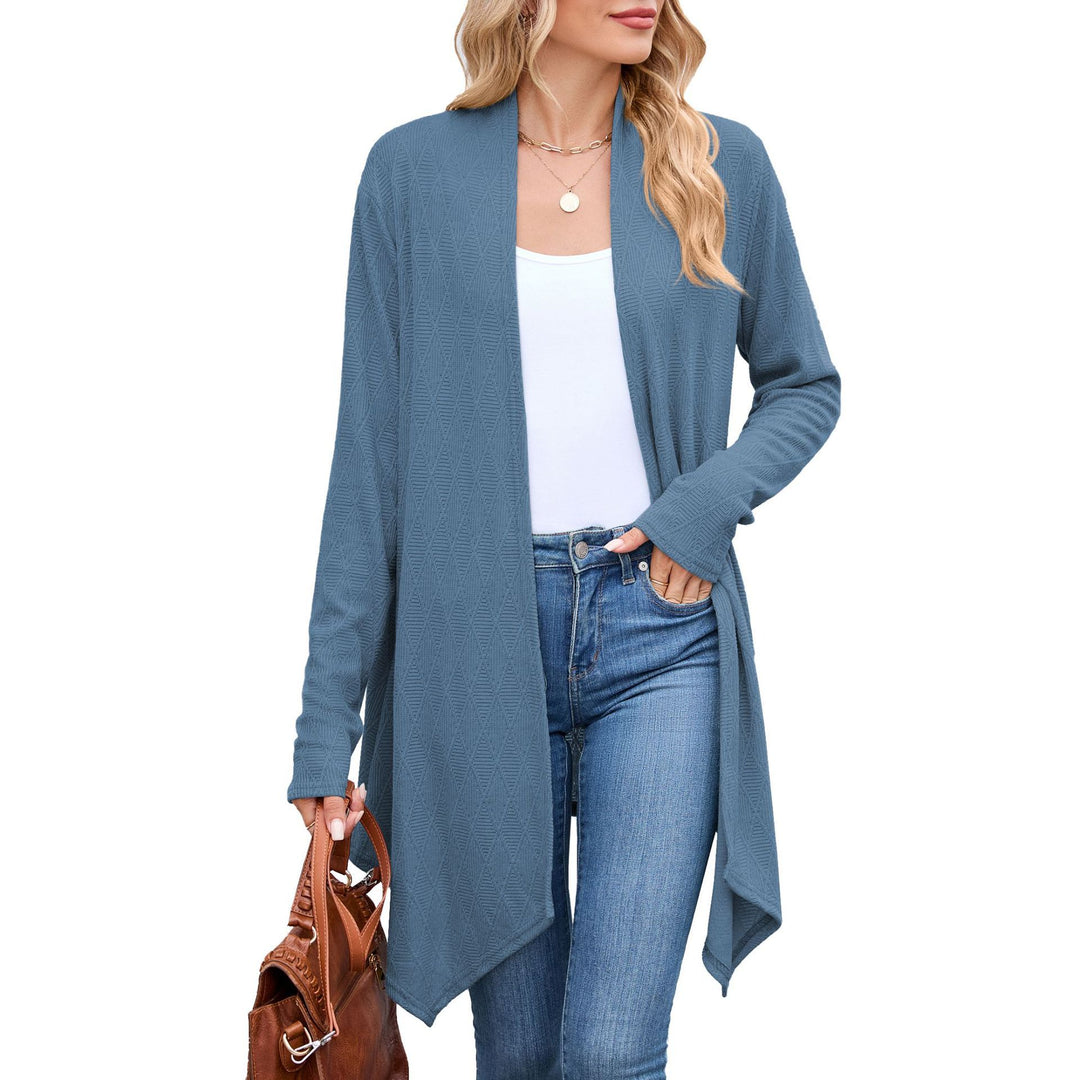 Damen Strickjacke mit asymmetrischem Schnitt und Strukturmuster Drune