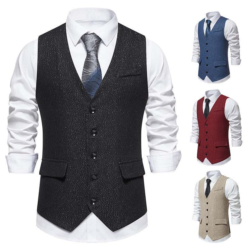 Herren elegante Weste mit feinen Knopfdetails Drune