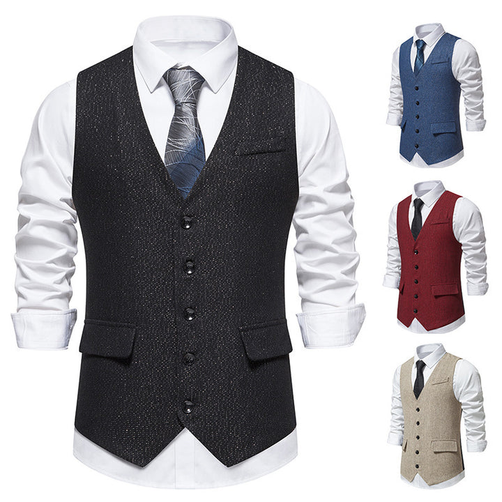Herren elegante Weste mit feinen Knopfdetails Drune