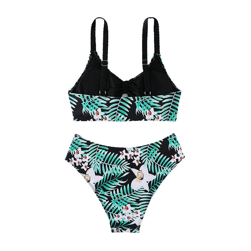 Damen Zweiteiliges Bikini-Set mit floralem Design und verstellbaren Trägern Drune
