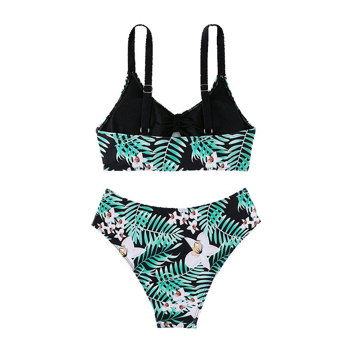 Damen Zweiteiliges Bikini-Set mit floralem Design und verstellbaren Trägern Drune