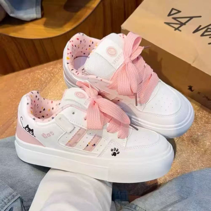 Damen Trendige Plattform Sneakers mit modischen Tiermotiven Drune