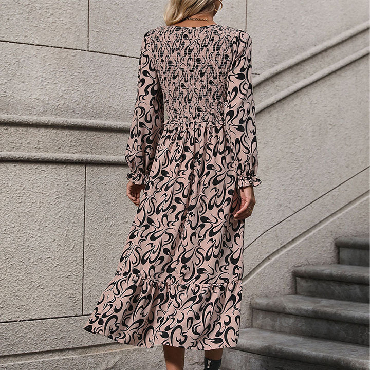 Damen Maxikleid mit elastischen Einsätzen Drune