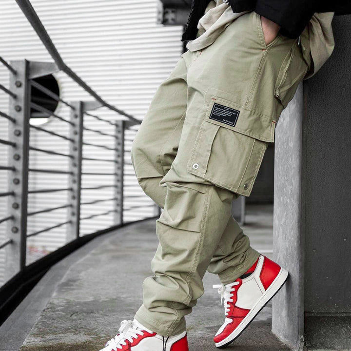 Herren nan urbaner Utility-Jogger mit geknöpften Cargotaschen und verstellbarem Knöchelzug Drune