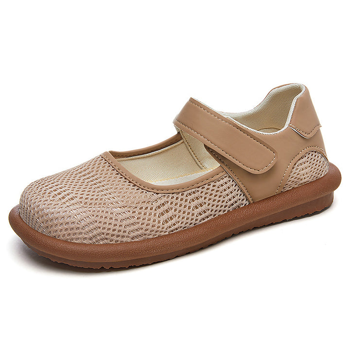 Damen nan atmungsaktive Mary-Jane Slipper mit Klettverschluss und ergonomischer Komfortsohle Drune