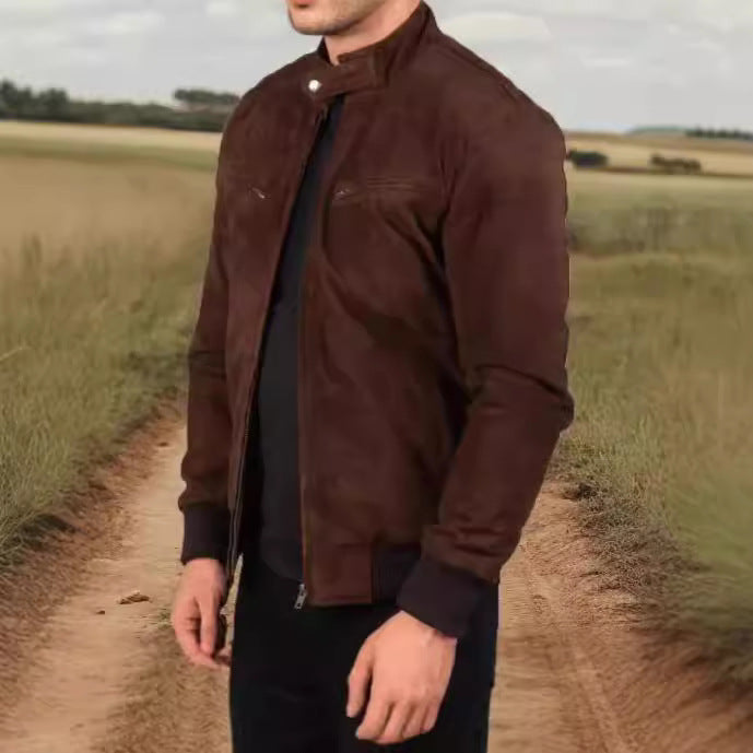 Herren Wildlederjacke im modernen Design mit praktischen Taschen Drune