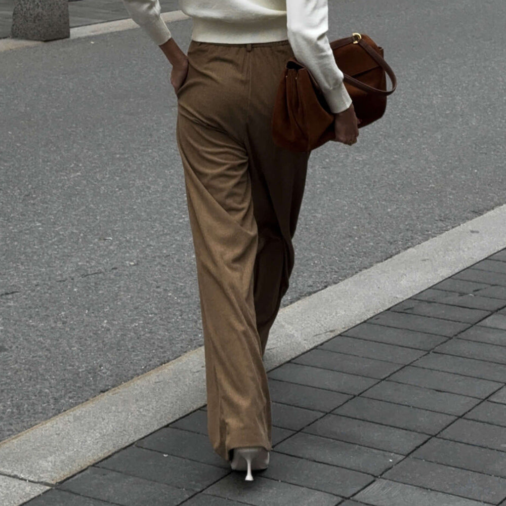 Damen Weite Cordhose mit Falten Drune