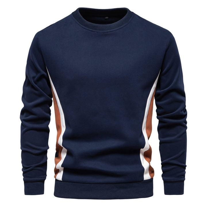Herren nan Rundhals-Sweatshirt aus Baumwollmix mit seitlicher Kontrastpaspel und schmaler Silhouette Drune