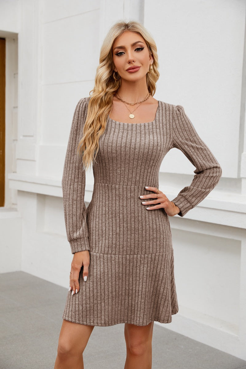 Damen gestricktes Midikleid Drune