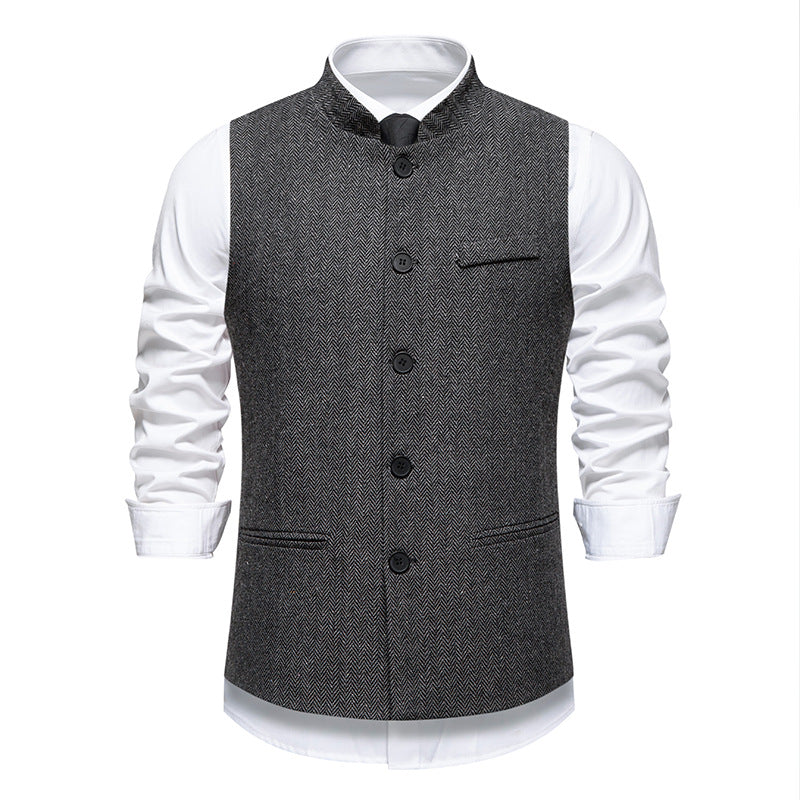 Herren elegante Weste aus strukturiertem Stoff Drune