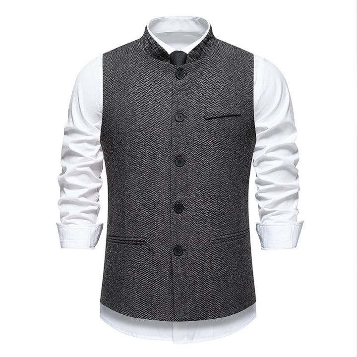 Herren elegante Weste aus strukturiertem Stoff Drune