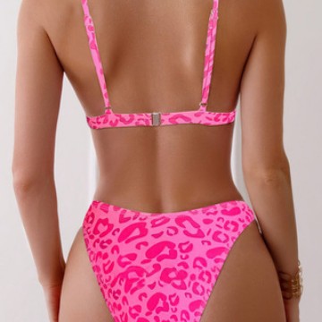 Damen Triangel-Bikini mit verspieltem Leopardenmuster Drune