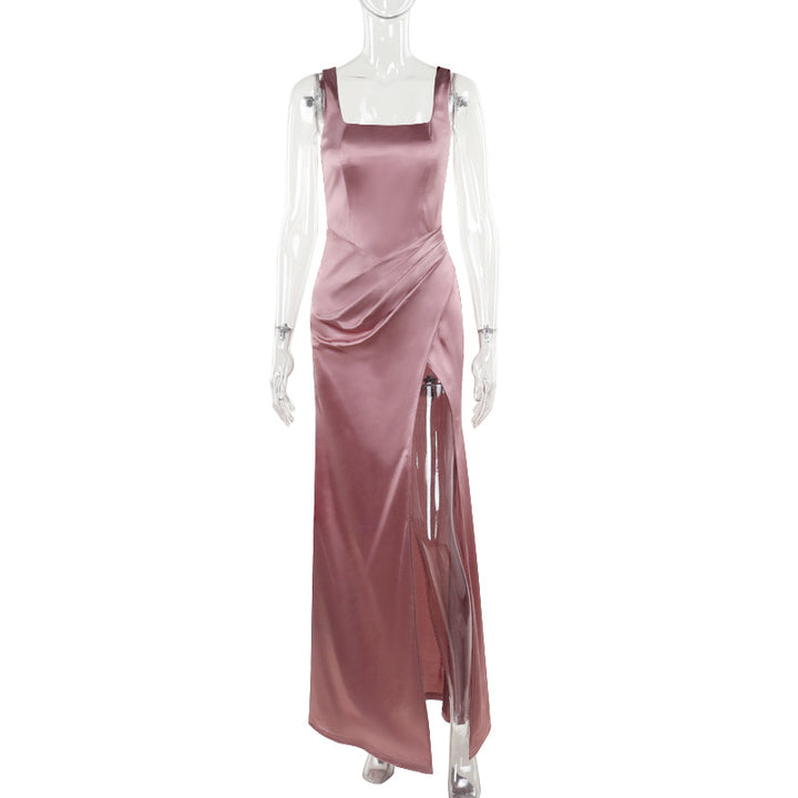 Damen Elegantes Wickelkleid mit hochgeschlossenem Design und seitlichem Schlitz Drune