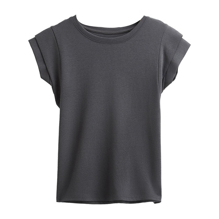 Damen elegantes Basic Shirt mit modischem Schnitt und bequemen Kurzarm Drune
