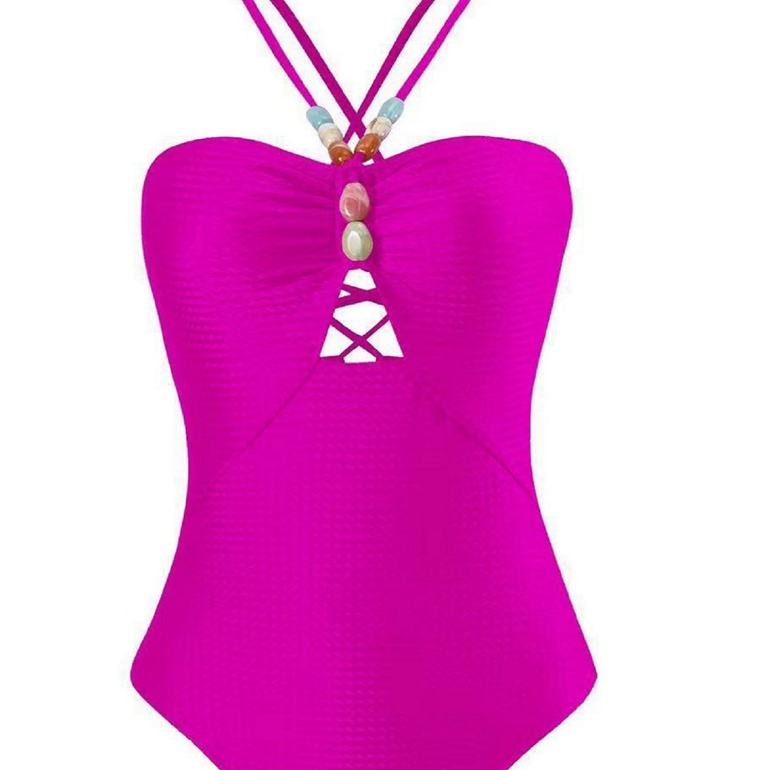 Damen Badeanzug mit elegantem Wickelrock und modischen Schmuckdetails Drune
