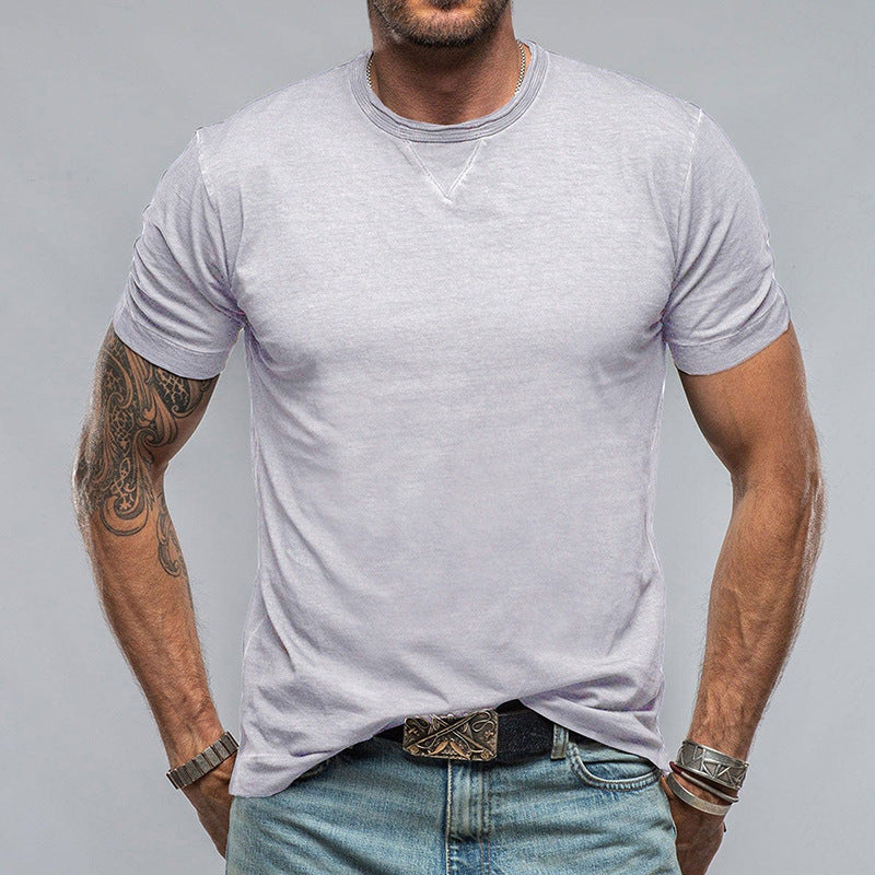 Herren Rundhals T-Shirt aus weichem Baumwollgemisch mit lässigem Schnitt Drune