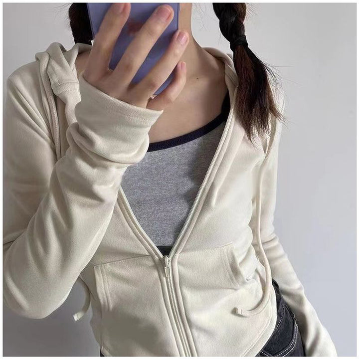 Damen modischer Kapuzenpullover mit praktischem Reißverschluss Drune