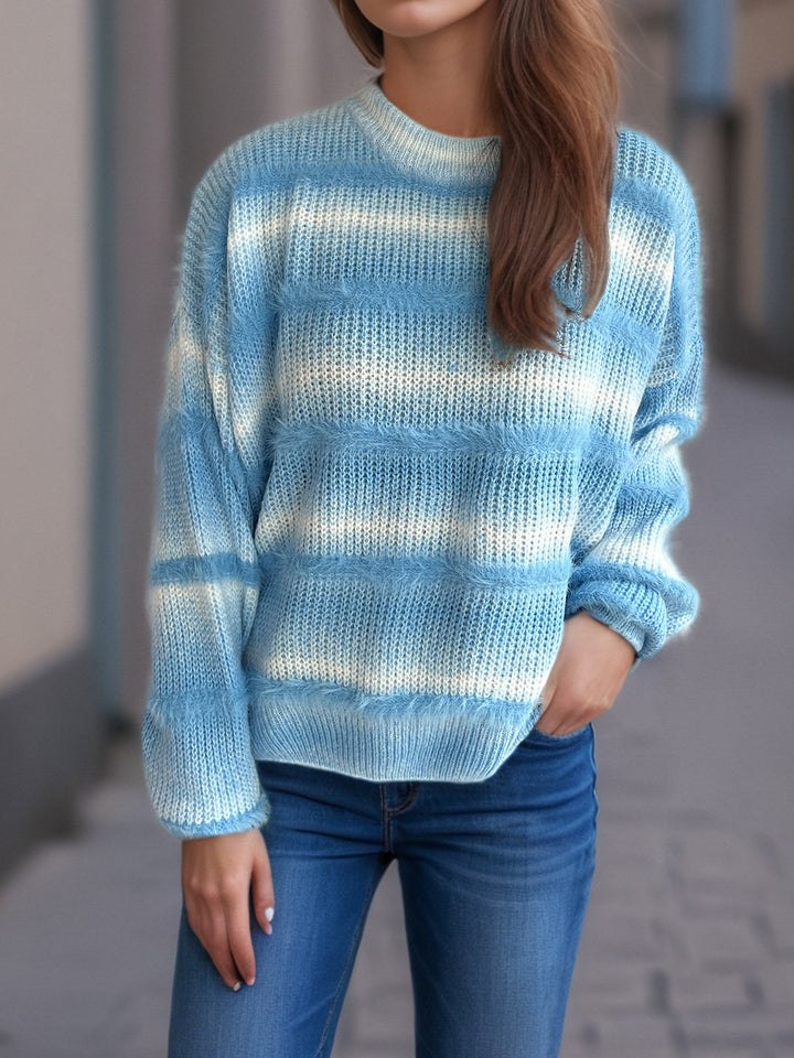 Damen kuscheliger Strickpullover mit Flair Drune