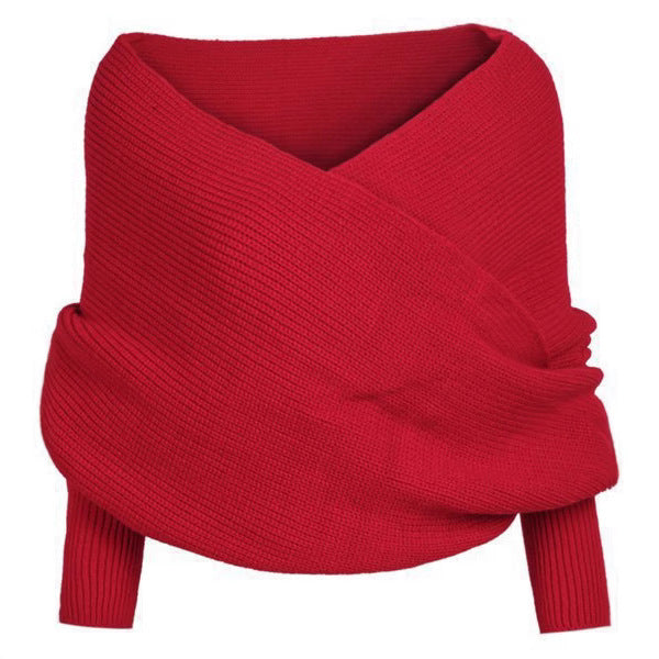 Damen Stricktragejacke mit Wickeldesign und langen Ärmeln Drune