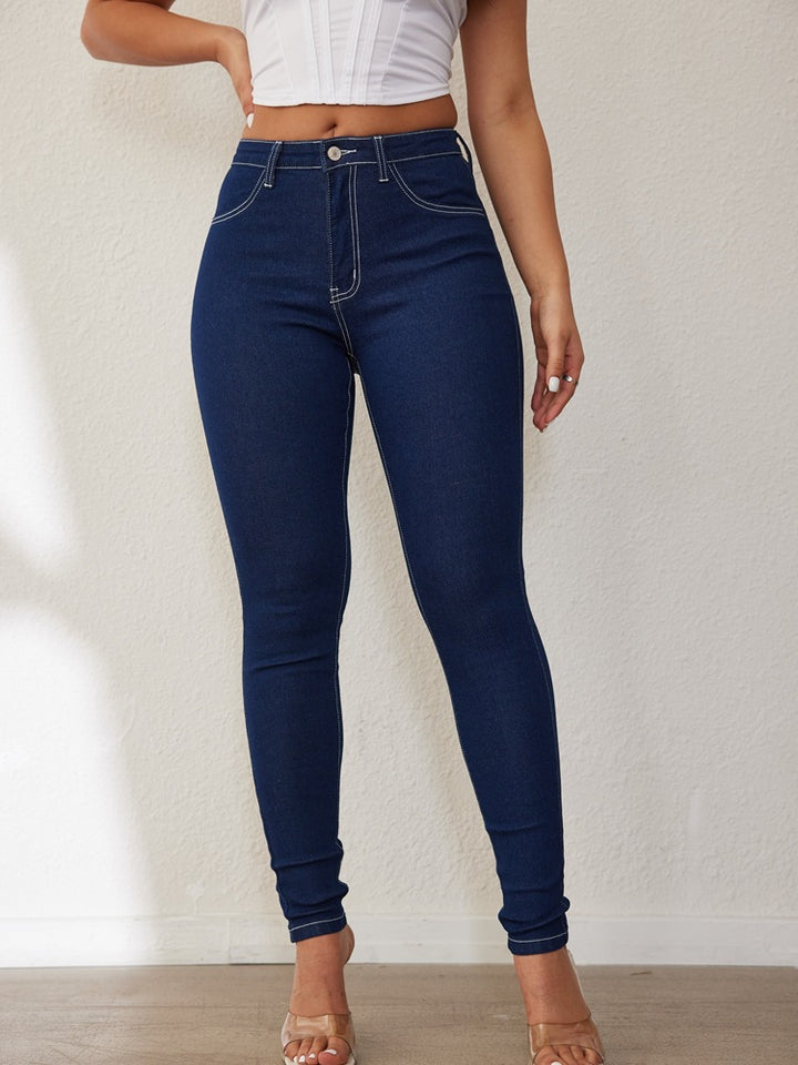 Damen Slim Fit Jeans mit hohem Bund und Elastananteil Drune