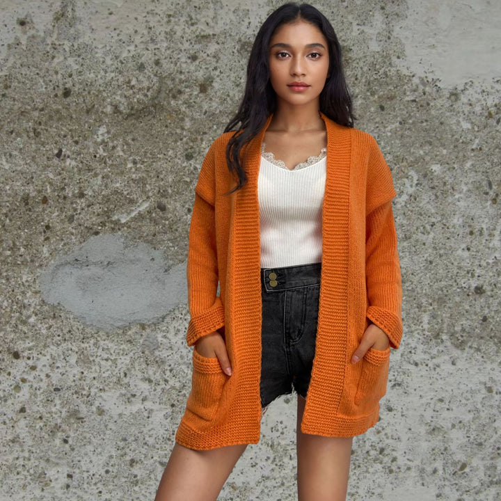 Damen Strickjacke mit großen Taschen und lässigem Schnitt Drune