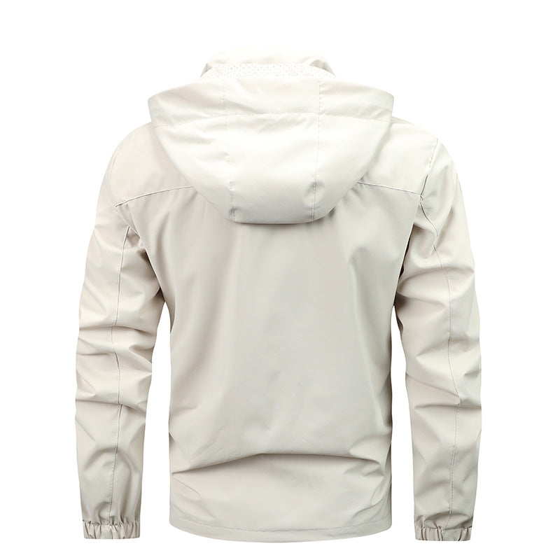 Herren nan wasserdichte Outdoorjacke mit Kapuze, multifunktionalen Taschen und atmungsaktivem Meshfutter Drune
