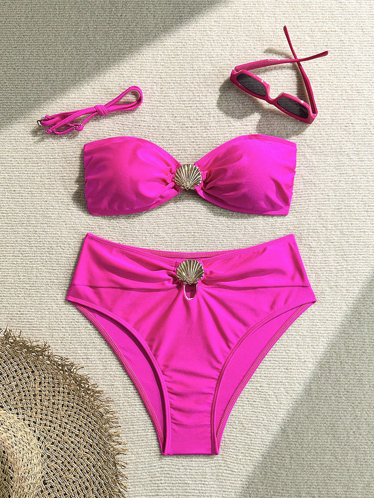 Damen Bandeau-Bikini-Set mit elegantem Muschel-Detail Drune