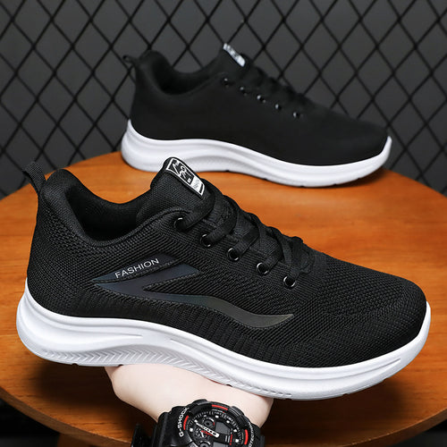 Unisex nan leichte Strickfreizeitsneaker mit gepolsterter Fersenstütze und rutschfester Profilsohle Drune